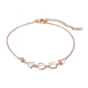 Geometric Styled Summer Ankle Chain Rose Gold Layered Anklet