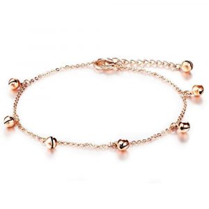 Bell Charm Rose Gold Anklet