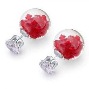 Stardust Bubble Earrings Red