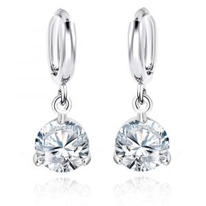 Round Crystal Drop Earrings
