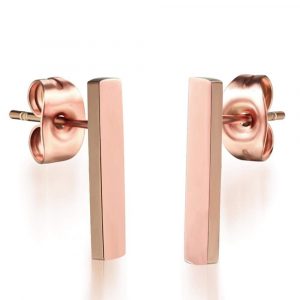 Solid Shapes Stud Earrings Vertical Slim Bar
