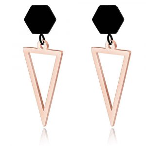 Modern Geometric Style Dangle Earrings Hexa & Triangle