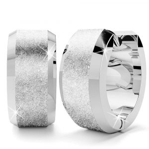 Glitter Textured Huggie Earrings 7mm