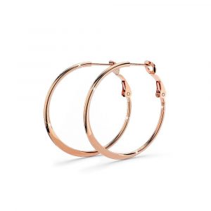 Semi Flattened Hoop Earrings 30mm