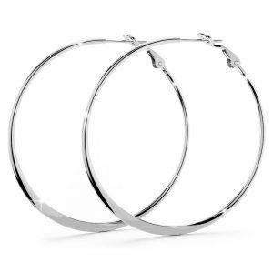 Semi Flattened Hoop Earrings 50mm
