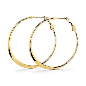 Semi Flattened Hoop Earrings 40mm