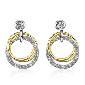 Radiant Dual Tone Polished Dangle Earrings