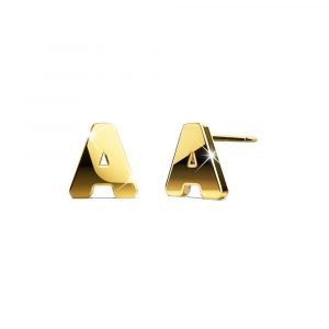 Bold Alphabet Letter Initial Charm Earrings in Gold Tone