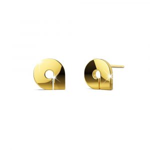 Nickelodeon Initial Alphabet Letter Earrings Gold Layered Steel Jewellery
