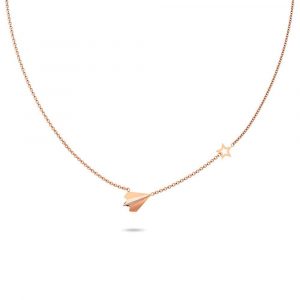 Paper plane Necklace in Rose Gold Layered Steel Jewellery