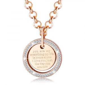 Deep Meaning Pendant Necklace in Rose Gold Layered Steel Jewellery