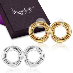 Boxed 2 Pairs Perfect Twist Earrings Set