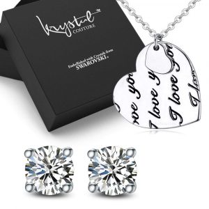 Boxed Inscription Necklace & Essential Studs Set