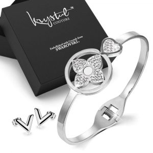 Boxed 2pc White Gold Layered Jewellery Gift Set