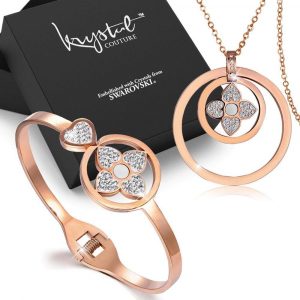 Boxed 2pc Rose Gold Layered Jewellery Gift Set