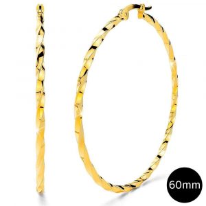 Twisted Hoop Earrings 60mm
