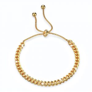 Medusa Weave Link Gold Titanium Chain Slider Bracelet