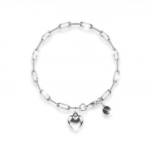 Rogue Heart White Gold Stainless Steel Bracelet