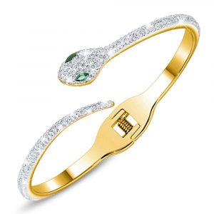 Serpent Cuff Bangle in Gold Layered Steel Jewellery