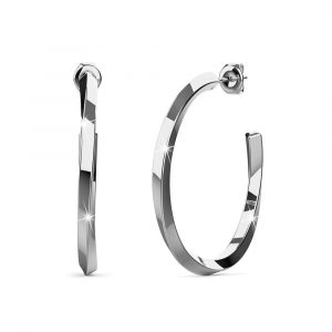 Laila Hoop White Gold Layered Earrings 30mm