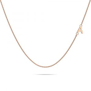 Sparkling Alphabet Initials Titanium Steel Necklace in Rose Gold