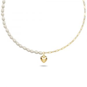 Adora Pearl Link Chain Necklace in Gold