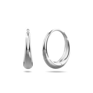 Ciara Chic Graduated Hoop Earrings White Gold