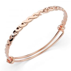 Alyana Braided Adjustable Bangle Rose Gold Titanium