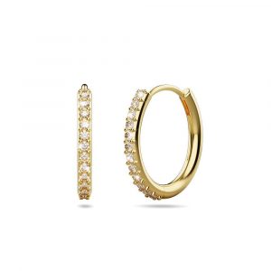 Haute Zircon Gold Dangle Hoop Earrings