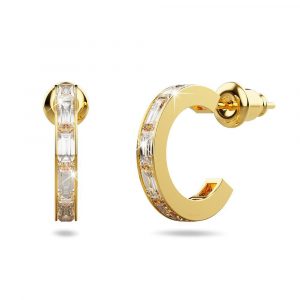 Hellical Zircon Gold Hoop Earrings