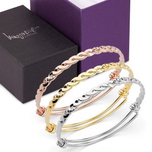 Boxed 3 Tri-Tone Alyana Braided Bangle Set