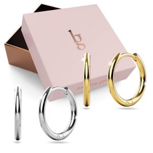Boxed 2 Pairs of Edgy Round Shape Titanium Earrings Set