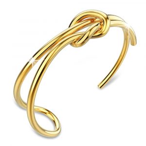 Forever Knot Gold Titanium Cuff Bangle