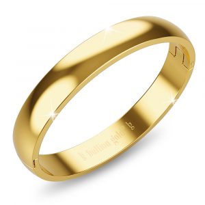 Solid Round Stainless Steel Bangle in Gold 8mm