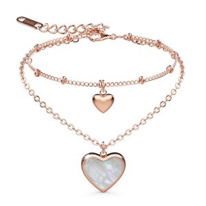 River's Heart Bracelet in Rose Gold Stainless Steel