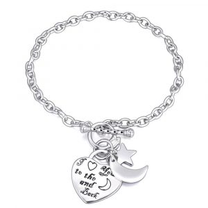 Love You To The Moon And Back Toggle Belcher Chain Bracelet