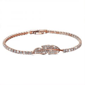 Leaf Tennis Bracelet Rose Gold