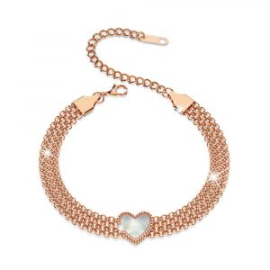 Shining Heart Bracelet in Rose Gold Layered Steel Jewellery
