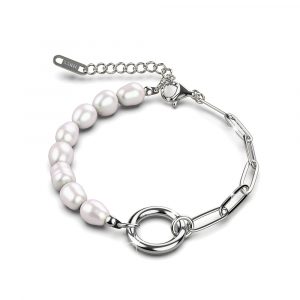 Tahlia Silver Freshwater Baroque Pearls Bracelet