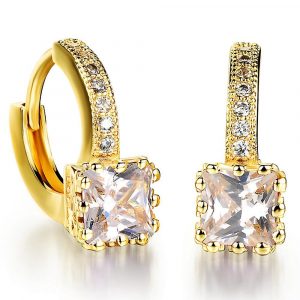 Huggie Earrings Princess Glamour Gold Clear
