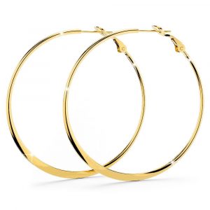 Semi Flattened Hoop Earrings 50mm