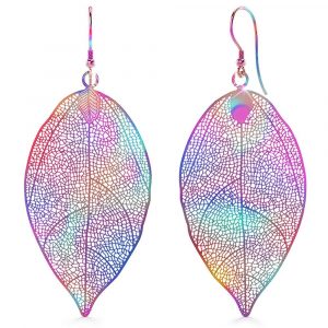 Laser Etched Earrings In Rainbow