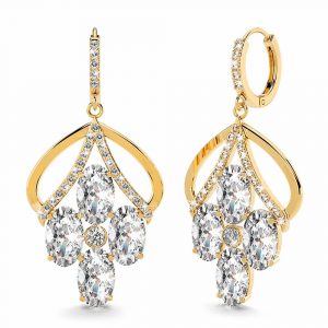 Blossom Sparkling Zirconia Flower Dangle Earrings