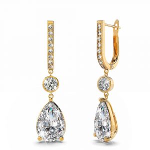 Nobel Sparkling Zirconia Latch Back Earrings