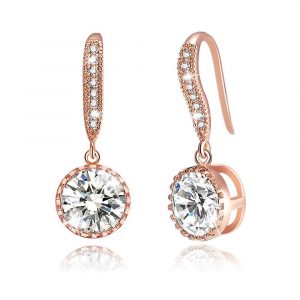 Sha Women Elegant Drop Rose Gold Layered Earrings