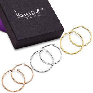 Boxed 3 Pairs Fem Hoop Earrings Set