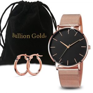 Boxed Gift Set Women's Geomatic Mineral Glass Watch