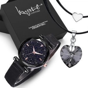 Boxed Gift Set Women's Geomatic Mineral Glass Watch
