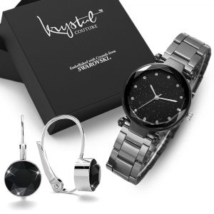 Boxed Gift Set Women's Geomatic Mineral Glass Watch