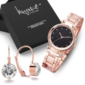 Boxed Gift Set Women's Geomatic Mineral Glass Watch